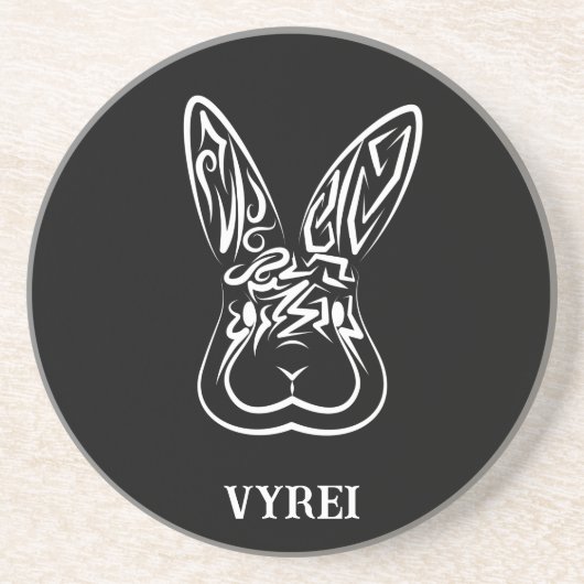 Schwarz-Weiß-Kaninchen Getränkeuntersetzer (Vorne)