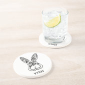Schwarz-Weiß-Kaninchen Getränkeuntersetzer (Seite)