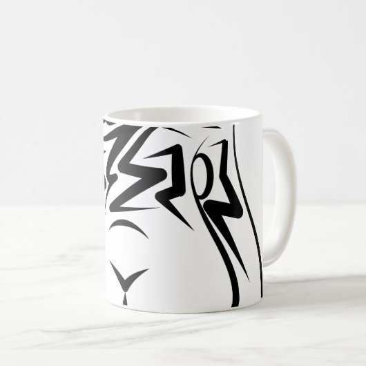 Schwarz-Weiß-Kaninchen Kaffeetasse (VorderseiteRechts)
