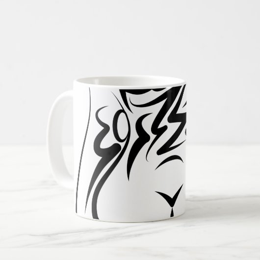 Schwarz-Weiß-Kaninchen Kaffeetasse (Vorderseite Links)