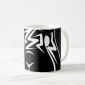 Schwarz-Weiß-Kaninchen Kaffeetasse (VorderseiteRechts)