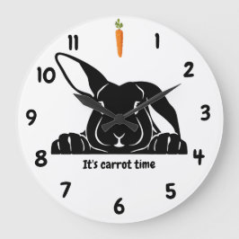 Schwarz-Weiß-Kaninchen-Kopfstütze Große Wanduhr
