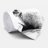Schwarz-Weiß-Kaninchen-Krawatte Krawatte (Gerollt)