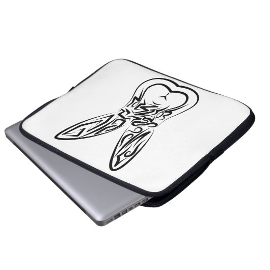 Schwarz-Weiß-Kaninchen Laptopschutzhülle (Vorne Knopf)