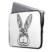 Schwarz-Weiß-Kaninchen Laptopschutzhülle (Vorderseite Links)
