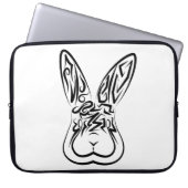 Schwarz-Weiß-Kaninchen Laptopschutzhülle (Vorderseite)