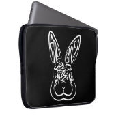 Schwarz-Weiß-Kaninchen Laptopschutzhülle (Vorne Rechts)