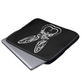 Schwarz-Weiß-Kaninchen Laptopschutzhülle (Vorne Knopf)