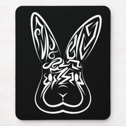 Schwarz-Weiß-Kaninchen Mousepad (Vorne)