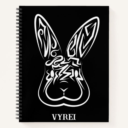 Schwarz-Weiß-Kaninchen Notizblock (Vorderseite)