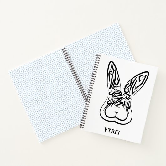 Schwarz-Weiß-Kaninchen Notizblock (Innenseite)