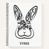 Schwarz-Weiß-Kaninchen Notizblock (Vorderseite)