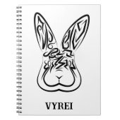 Schwarz-Weiß-Kaninchen Notizblock (Vorderseite)