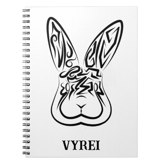 Schwarz-Weiß-Kaninchen Notizblock (Vorderseite)