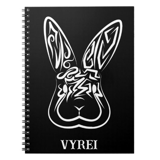 Schwarz-Weiß-Kaninchen Notizblock (Vorderseite)
