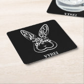 Schwarz-Weiß-Kaninchen Rechteckiger Pappuntersetzer (angewinkelt)