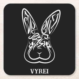 Schwarz-Weiß-Kaninchen Rechteckiger Pappuntersetzer