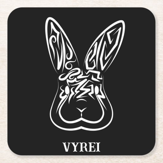 Schwarz-Weiß-Kaninchen Rechteckiger Pappuntersetzer (Vorderseite)