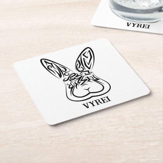 Schwarz-Weiß-Kaninchen Rechteckiger Pappuntersetzer (angewinkelt)