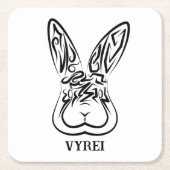 Schwarz-Weiß-Kaninchen Rechteckiger Pappuntersetzer (Vorderseite)