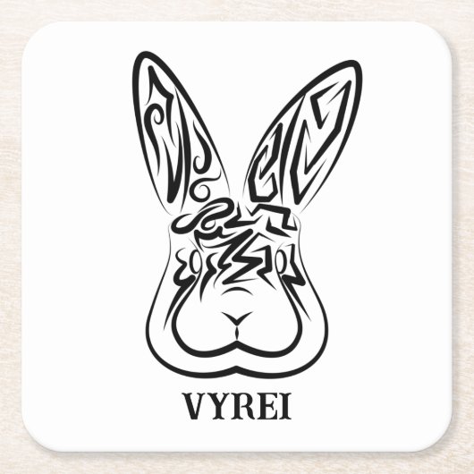 Schwarz-Weiß-Kaninchen Rechteckiger Pappuntersetzer (Vorderseite)
