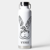 Schwarz-Weiß-Kaninchen Trinkflasche (Vorderseite)