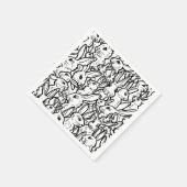 Schwarz-Weiß-Kaninchen-Zeichnungen Modernes, sonni Serviette (Ecke)