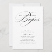 Schwarz-Weiß-Kapitel beginnt mit Online-Brautparty Einladung (Vorderseite)