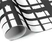 Schwarz-Weiß-Kariert-2-Schleifpapier Geschenkpapier (Rolleneckpunkt)