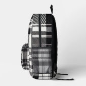 Schwarz-Weiß-Kariert Bedruckter Rucksack (Rechts)