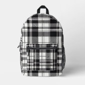 Schwarz-Weiß-Kariert Bedruckter Rucksack (Vorderseite)