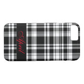Schwarz-Weiß-Kariert Case-Mate iPhone Hülle (Rückseite (Horizontal))