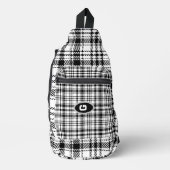 Schwarz-Weiß-Kariert Crossbody Bag (Vorderseite)