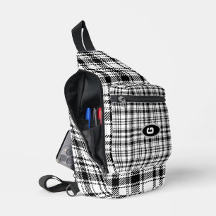 Schwarz-Weiß-Kariert Crossbody Bag