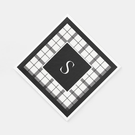Schwarz, Weiß, Kariert, elegant, elegant, elegant, Serviette (Ecke)
