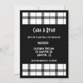 Schwarz, Weiß, Kariert, elegant, schick, Moderne H Einladung (Vorderseite)