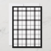 Schwarz, Weiß, Kariert, elegant, schick, Moderne H Einladung (Rückseite)