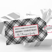 Schwarz & Weiß Kariert Frohe Weihnachten 10 Geschenkanhänger