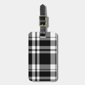 Schwarz-Weiß-Kariert Gepäckanhänger (Vorderseite vertikal)