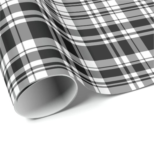 Schwarz-Weiß-Kariert Geschenkpapier (Rolleneckpunkt)