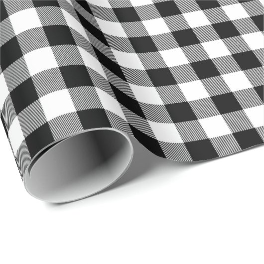Schwarz-weiß Kariert Geschenkpapier (Rolleneckpunkt)