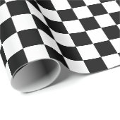 Schwarz-Weiß kariert Geschenkpapier (Rolleneckpunkt)