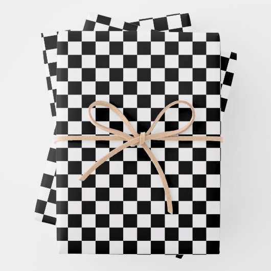 Schwarz-weiß kariert geschenkpapier set (Beispiel)