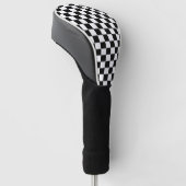 Schwarz-weiß kariert golf headcover (angewinkelt)