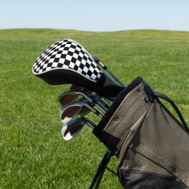 Schwarz-weiß kariert golf headcover