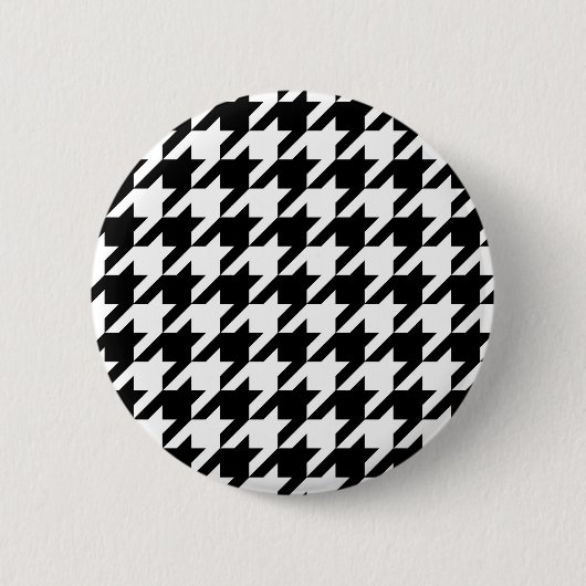 Schwarz-weiß kariert Houndstooth Button (Vorderseite)