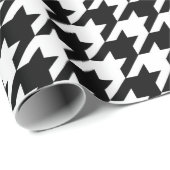 Schwarz-weiß kariert Houndstooth Geschenkpapier (Rolleneckpunkt)