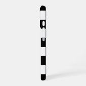 Schwarz-weiß kariert iPhone 16 hülle (Linke Seite)