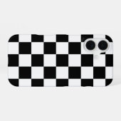 Schwarz-weiß kariert iPhone 16 hülle (Rückseite (Horizontal))