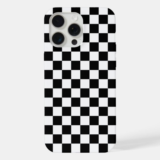 Schwarz-Weiß kariert iPhone Hülle (Rückseite)
